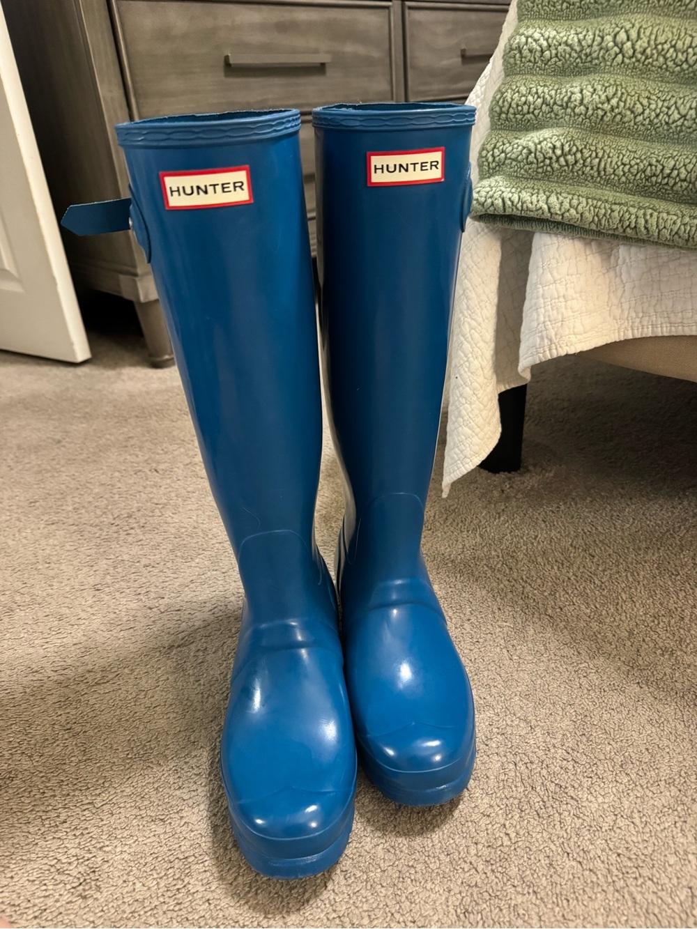 Hunter Women's Tall Rain Boots in Bright Blue